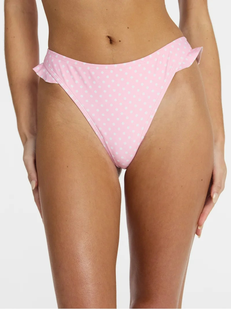 No Boundaries Femme Polka Dot Ruffle Bikini Bottoms, Women’s XXS-XXL | Walmart (US)
