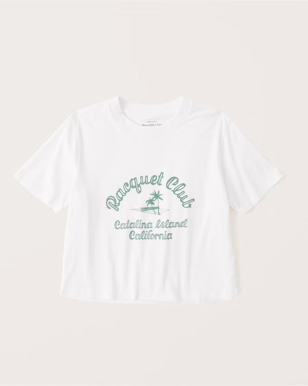 Women's Cropped Country Club Graphic Tee | Women's | Abercrombie.com | Abercrombie & Fitch (US)