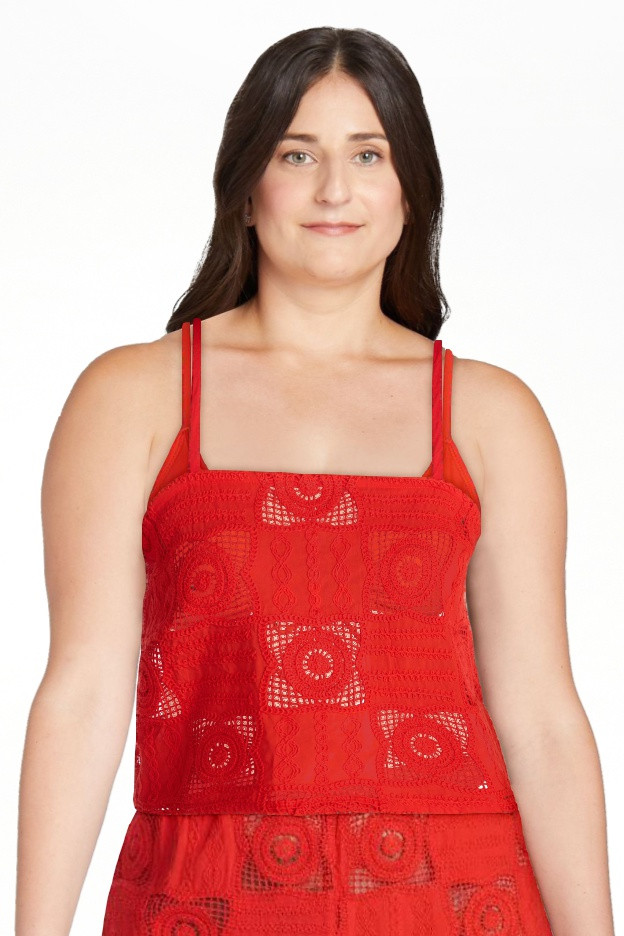 Time and Tru Women's and Women's Plus Cotton Crochet Coverup Tank Top, Sizes XS-3X | Walmart (US)