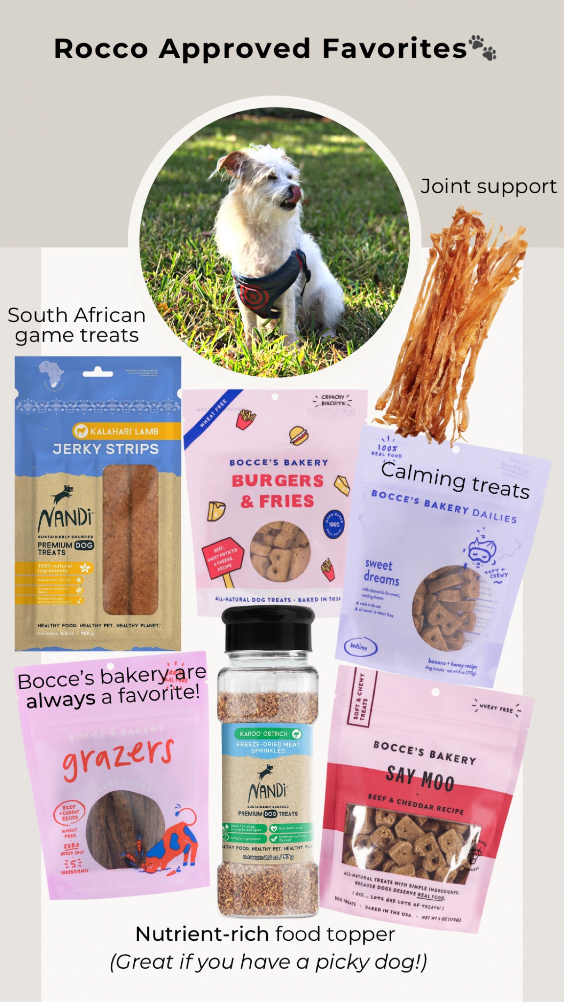 When it comes to food, whether it’s for myself or for Rocco, I’m always looking for quality ways to supplement our health daily. Aside from keeping him very active, these are some of his daily favorites in our home🐾  Turkey tendons are rich in glucosamine & amino acids which help to strengthen his joints & support his muscles, freeze-dried organ meat quickly adds critical nutrients to his food for maximum energy & health support, & Bocce’s Bakery/Nandi Meat Treat staples are his favorite snacks to have in between! Shop all the products for your dog here:

#LTKunder50 #LTKhome #LTKfamily