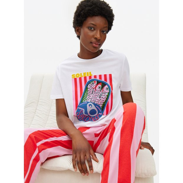 Soleil Sardines Print Pyjama Set XL | Tu Clothing