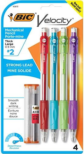 BIC Velocity Original Mechanical Pencil (0.9 mm), Black, For Smooth Dark Writing, Durable Eraser,... | Amazon (US)