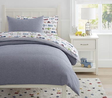 Chambray Reversible Organic Duvet Cover & Shams | Pottery Barn Kids | Pottery Barn Kids
