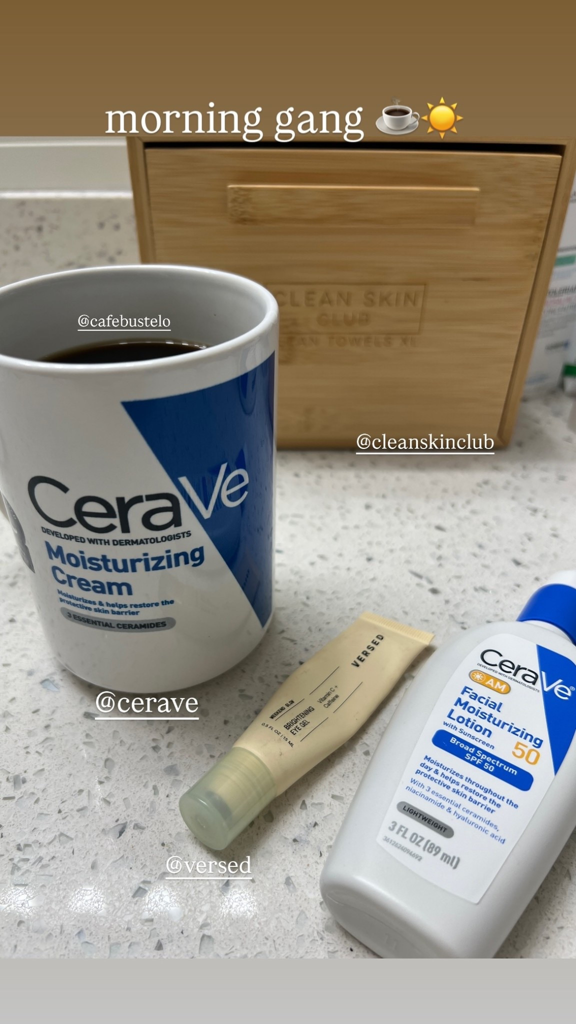 morning gang ☕️☀️ @cafebustelo  @versed  @cleanskinclub  @cerave

#LTKPetite #LTKStyleTip #LTKBeauty