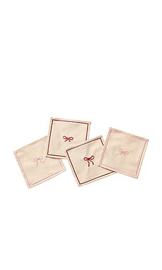 Frasier Sterling Bows Cocktail Napkins Set Of 4 from Revolve.com | Revolve Clothing (Global)