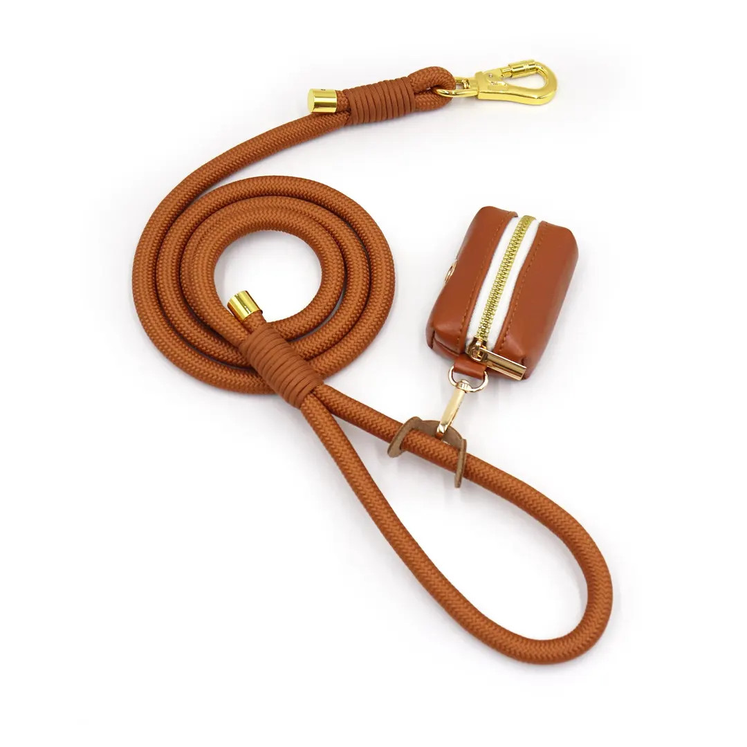 Rope Dog Leash | Rope Leash | Dog Leash With Poop Bag Holder | Brown Dog Leash - Etsy | Etsy (US)