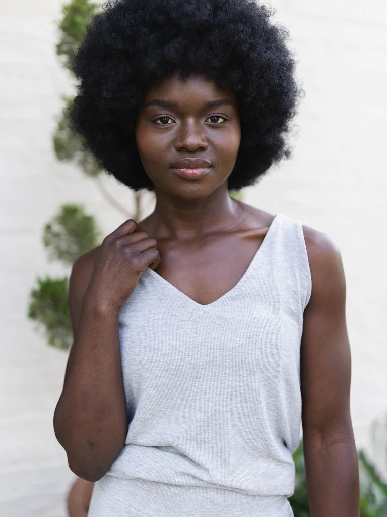 Women’s Bamboo Rib-Knit V-Neck Lounge Tank | Cozy Earth