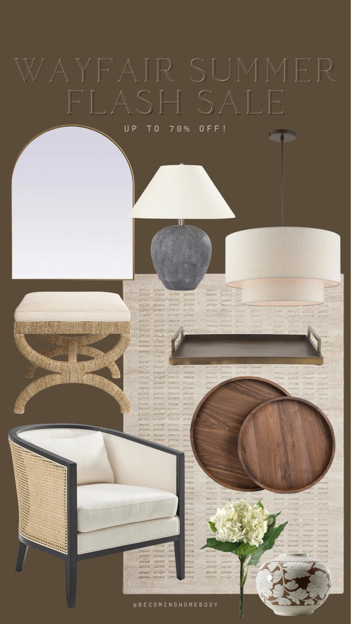 Wayfair flash sale favorites! Loving this summer sale, and there are so many great finds. This gold more, the pretty accent chair, and lighting fixtures too! Up to 70% off 👏🏻 😍

#LTKHome #LTKSaleAlert