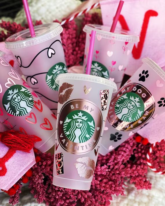 Starbucks Valentine's Day Cups | Valentine's Day Cups | Valentine's Day Gift | Gift for Valentine... | Etsy (US)