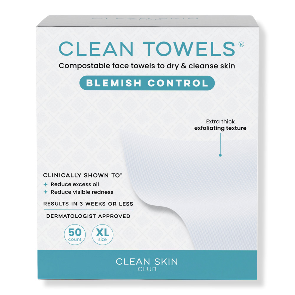Clean Skin Club Clean Towels Blemish Control Disposable Face Towels - 50 ct | Ulta