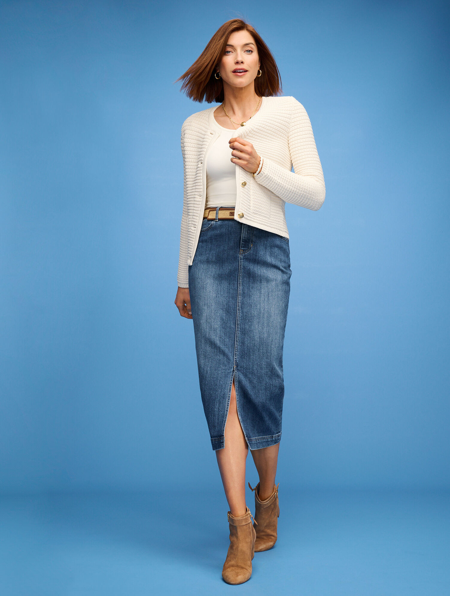 Denim Midi Skirt - Tidal Wash | Talbots