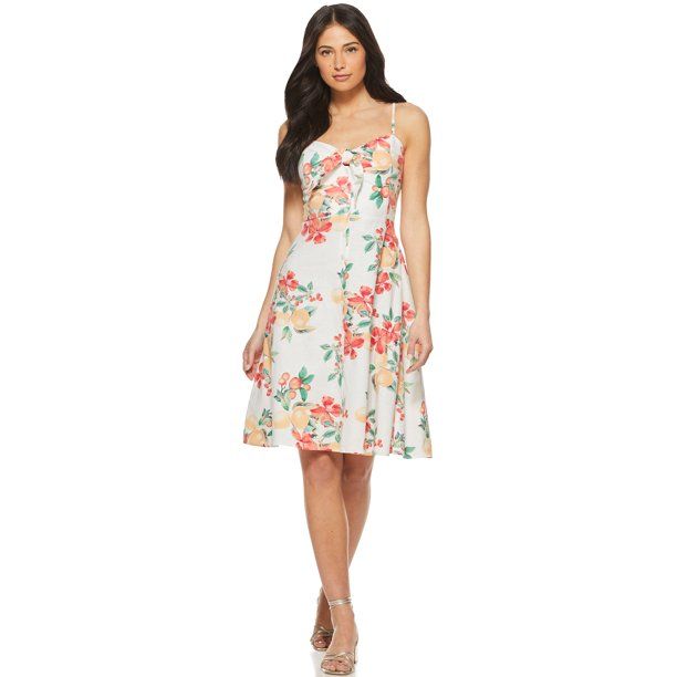 Sofia Jeans by Sofia Vergara Women's Tie Front Midi Dress | Walmart (US)