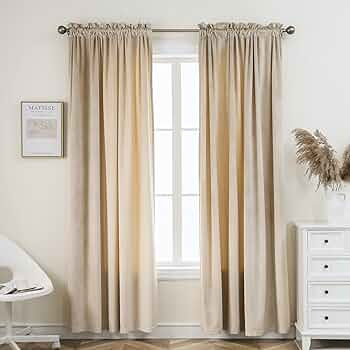PLEASANT BOULEVARD Velvet Curtains [2 Panels] Heavy Blackout Window Drapes with Rod Pocket, Therm... | Amazon (US)