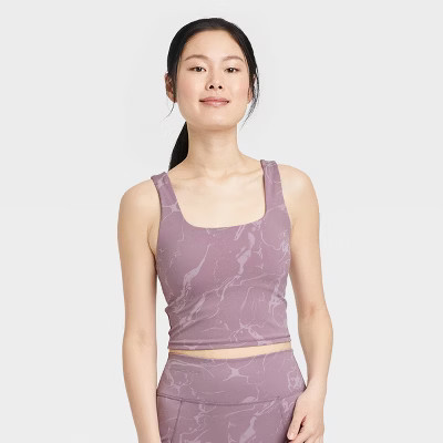Women's Light Support Longline Cropped Tank Bra - All in Motion™ | Target