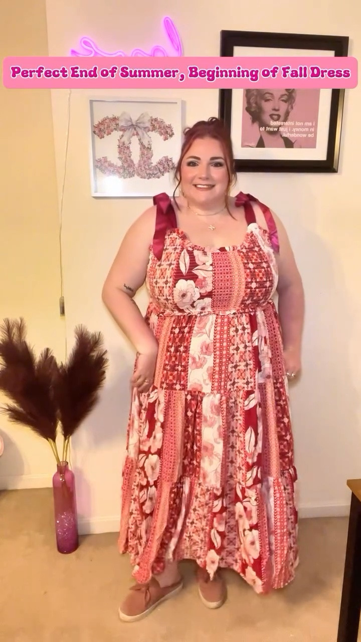 Today’s mood: Rosy optimism with a hint of blush 🎀

Yall this dress from @citychicofficial is so pretty! 😍
And is the perfect plus size Free People Dupe Dress! 🫶🏻

These bow satin straps are so girly & pretty! And this color palette is right up my alley! I just love all the different prints together, perfect Summer to Fall Transition Dress! 💖

#ccambassador #citychic #citychicusa #citychicofficial #citychicworldofcurves #ccworldofcurves #plussizedresses #plussizedress #dressoftheday #freepeopledupe #freepeopledressdupe

#LTKPlusSize #LTKSeasonal #LTKStyleTip