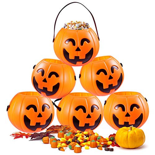 HANSGO Mini Halloween Portable Pumpkin Bucket, 12PCS 2.5 inches Small Halloween Pumpkin Candy Buckets Children Trick or Treat Bags | Amazon (US)