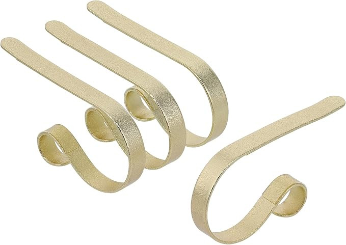 Haute Decor The Original MantleClip® Stocking Holder- 4 Pack (Glimmer Gold) - Fits Mantels and S... | Amazon (US)