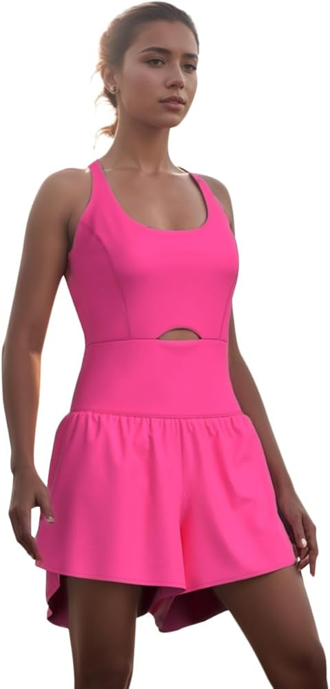 chwellic Athletic Romper Jumpsuits Womens Running Onesie Righteous Runsie Workout Outfits Exercis... | Amazon (US)