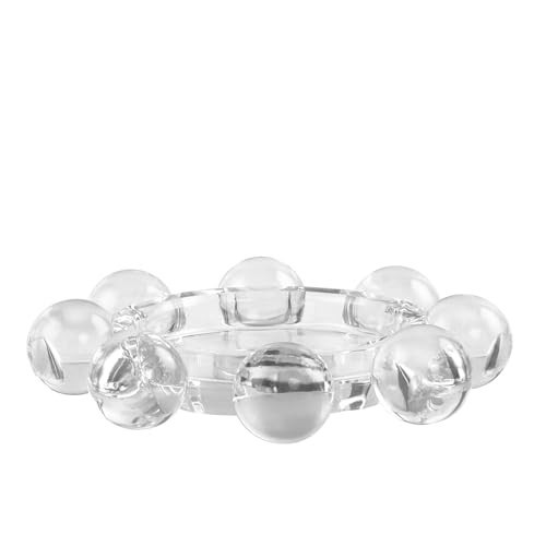 DONOUCLS Crystal Candle Holders Pillar Candlestick Decorations for Home Party Dinner Christmas, Suitable for Large Cylindrical Candles, Clear | Amazon (US)