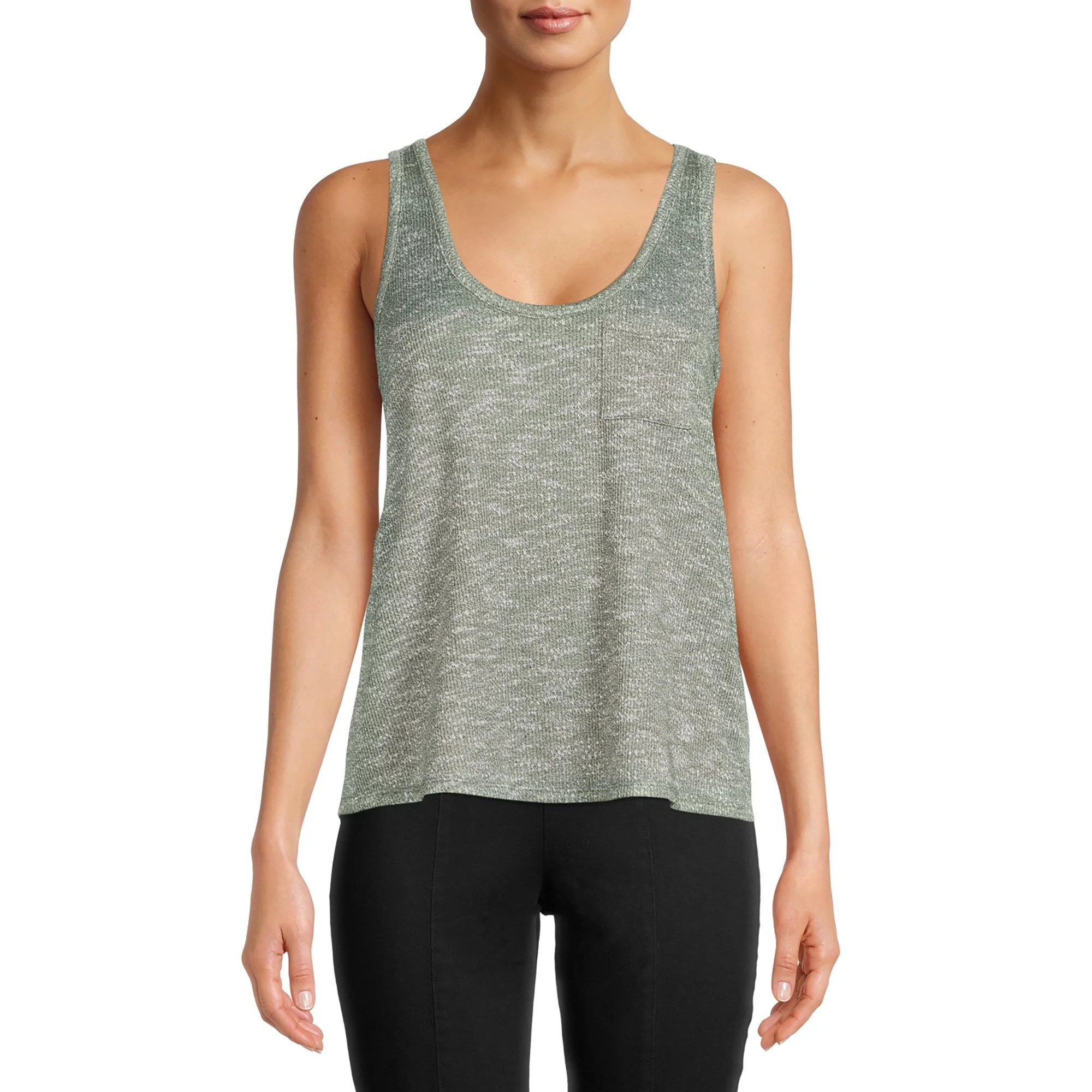 Time and Tru Women's Textured Scoop Tank Top | Walmart (US)