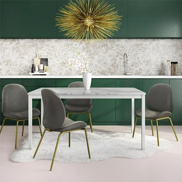 CosmoLiving Greta 60” Dining Room Table and Home Office Desk, White - Walmart.com | Walmart (US)