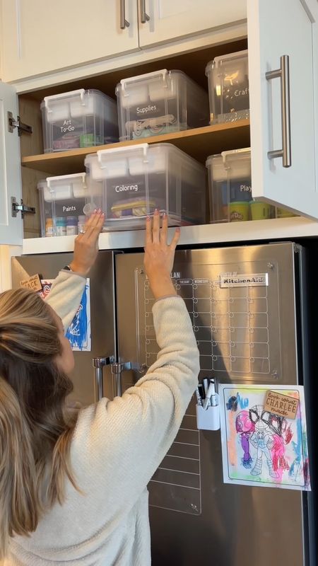 LOVE these multi-purpose bins with built-in trays! Linked our favorite supplies too! 