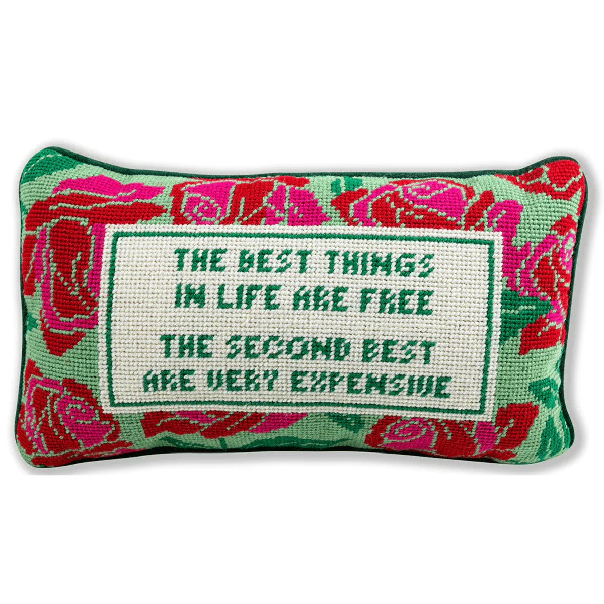 Expensive Quote Needlepoint Pillow | The Well Appointed House, LLC