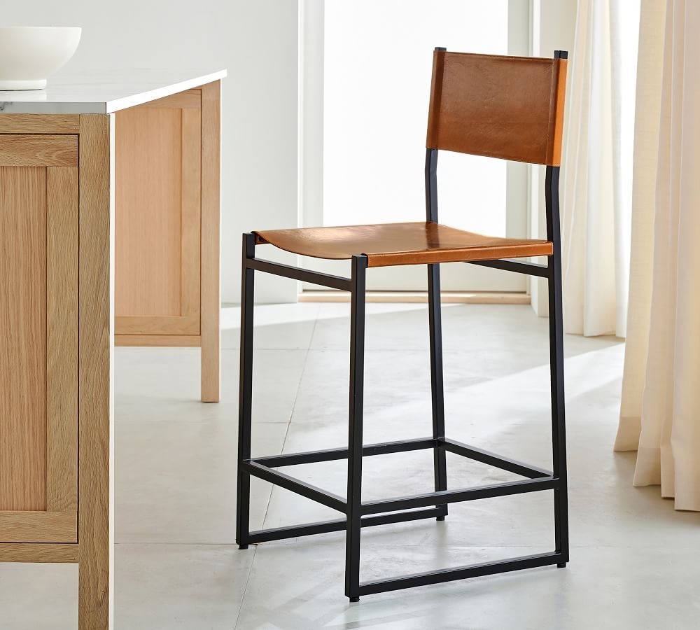 Hardy Leather Bar & Counter Stools | Pottery Barn (US)