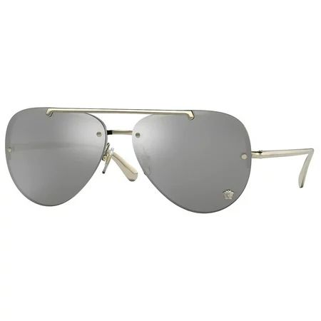 Versace Sunglasses VE2231 12526G 60mm Pale Gold / Light Grey Mirror Silver Lens | Walmart (US)