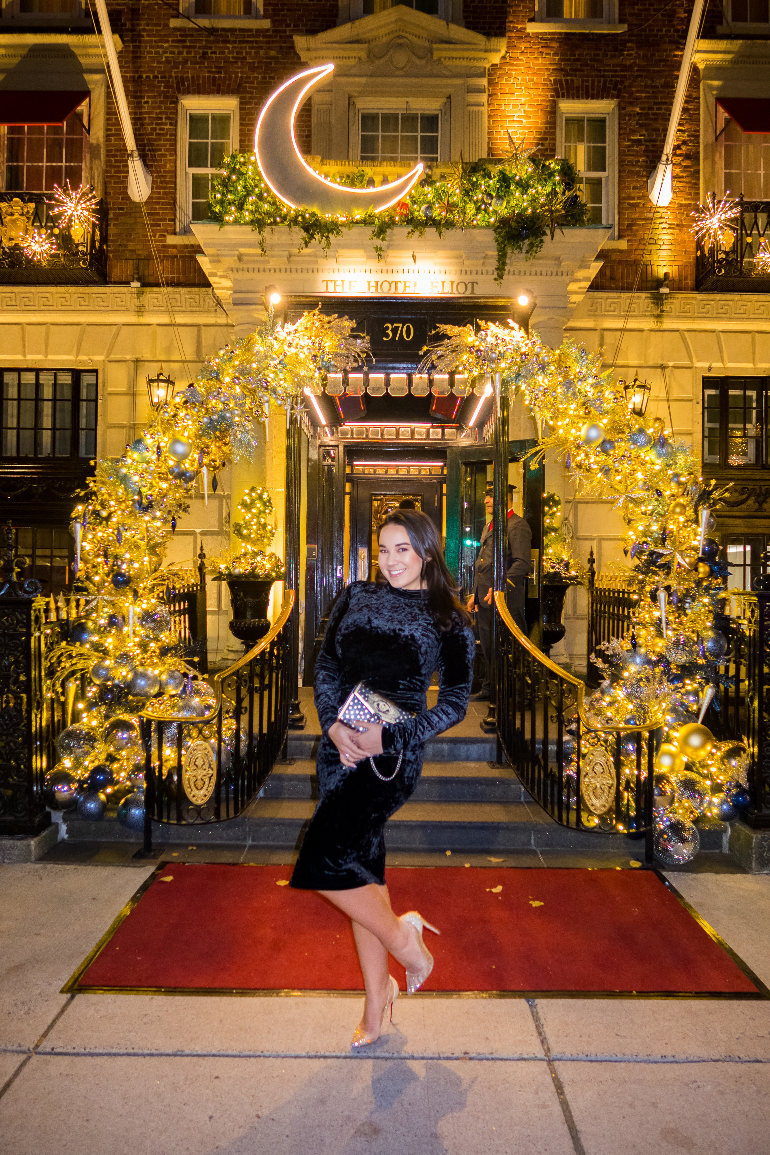 Loving velvet dresses and nude heels this winter for nights out! So classy and sexy! Also loving sparkly shoes, I included the actual Louboutins I am wearing as well as a good affordable option too! 

 #LTKSeasonal #LTKParties #LTKShoeCrush