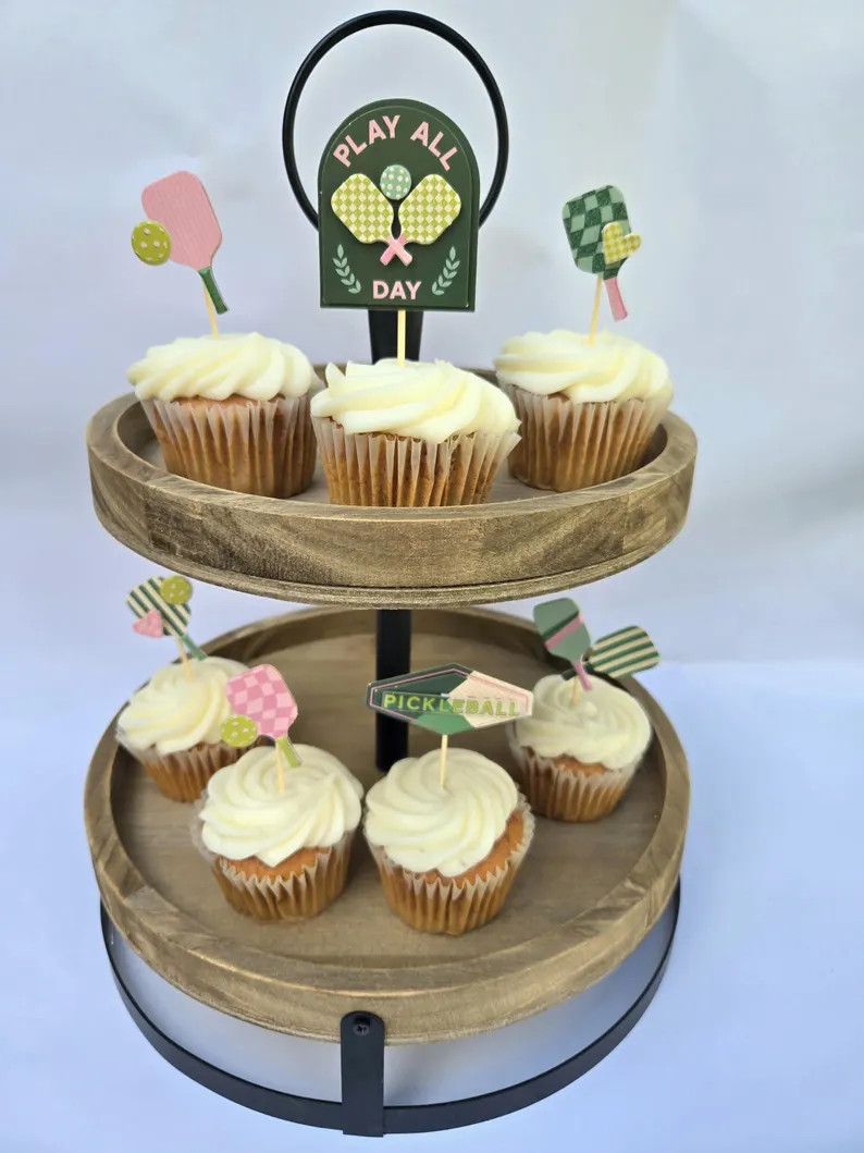 Pickleball cupcake toppers, party ideas for pickleball theme, pickleball birthday party, bridal s... | Etsy (Global)