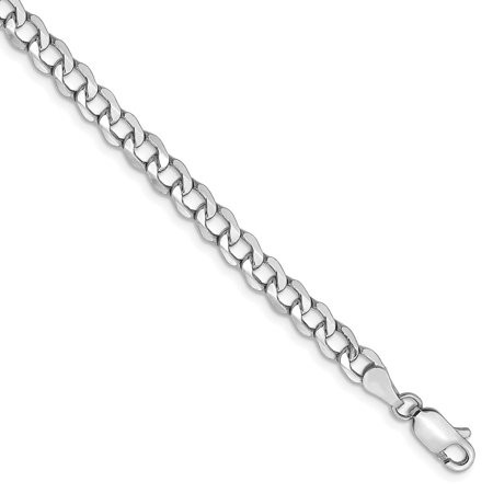 14K White Gold chain style Curb 8 in 4.3 mm WG 4.3mm Semi-Solid Link | Walmart (US)