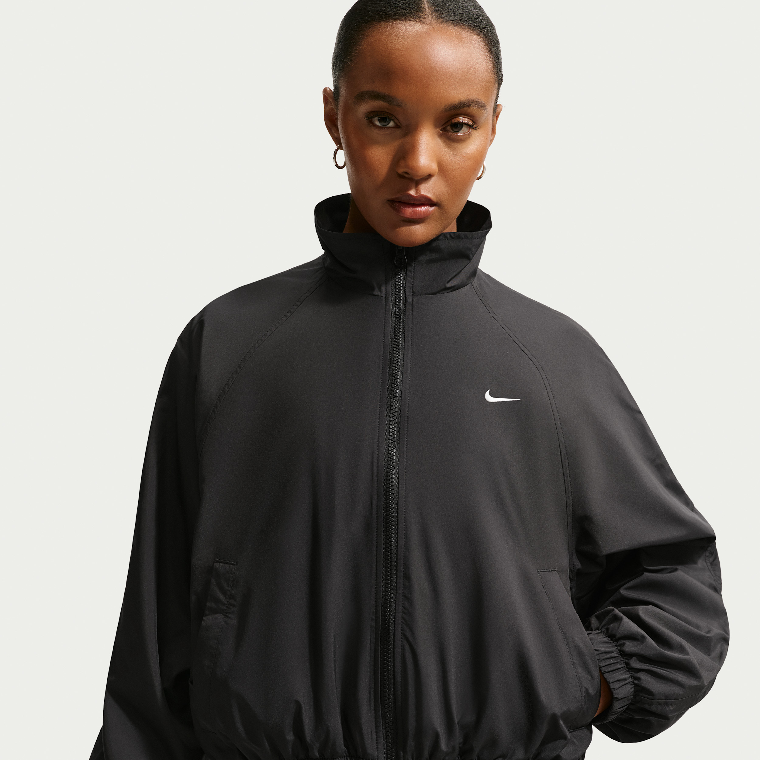 Women's Nike Sportswear Oversized UV Track Jacket in Black | IO1473-010 | Nike (US)