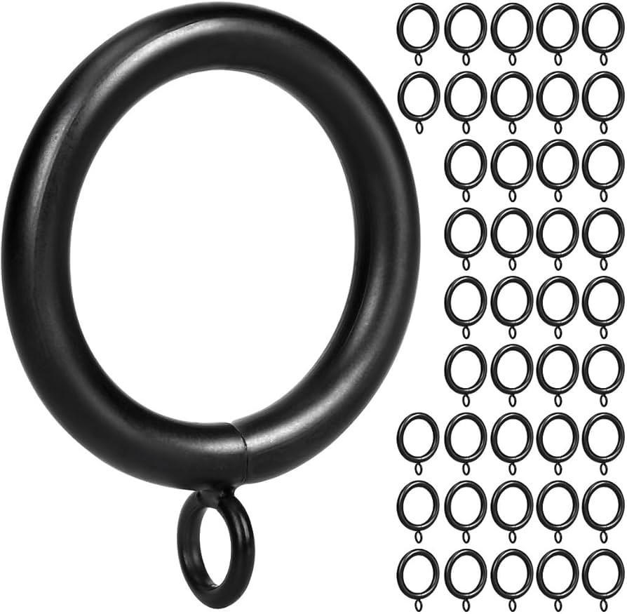 Curtain Ring Metal 42-Pcs 1 1/4- Inch Inner Diameter with Eyelets Fit Up to 1 Inch Rod Large Wire... | Amazon (US)