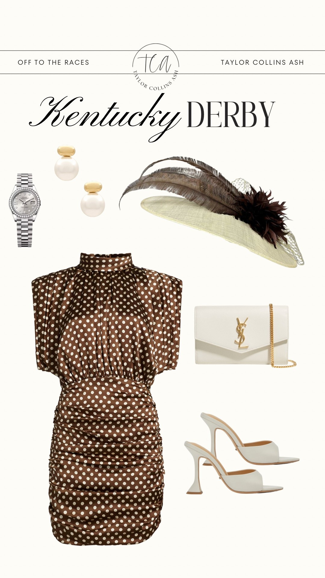 My Kentucky derby look this year! Classic polka dot dress in ivory and chocolate! Hat is by Magnolia Millinery! 

#LTKSeasonal #LTKStyleTip #LTKShoeCrush