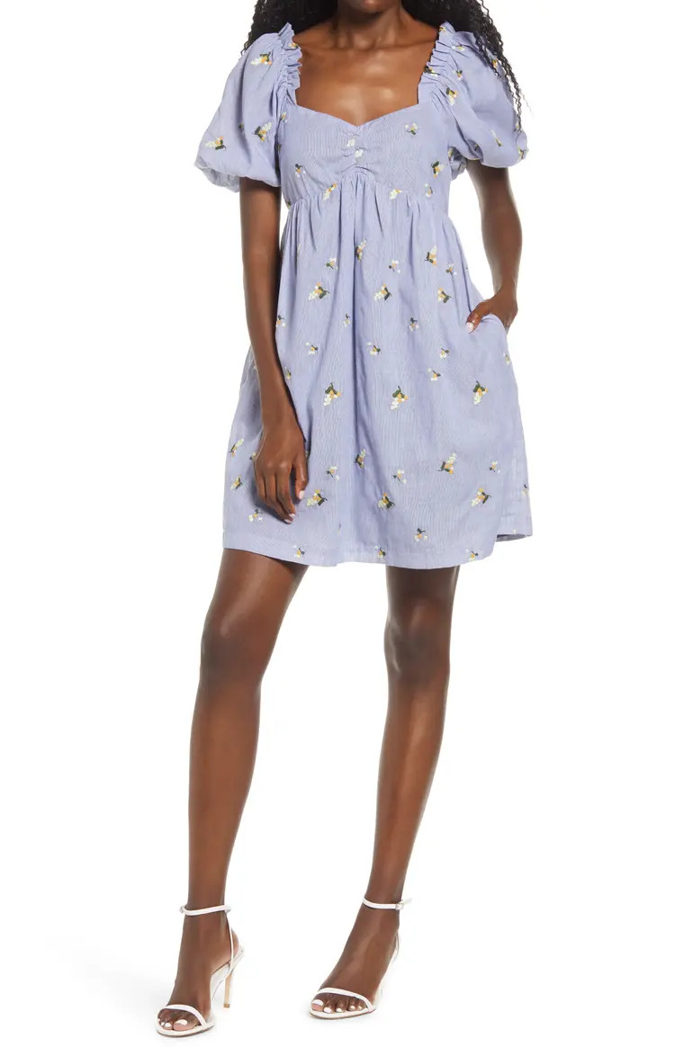 Embroidered Babydoll Dress | Nordstrom