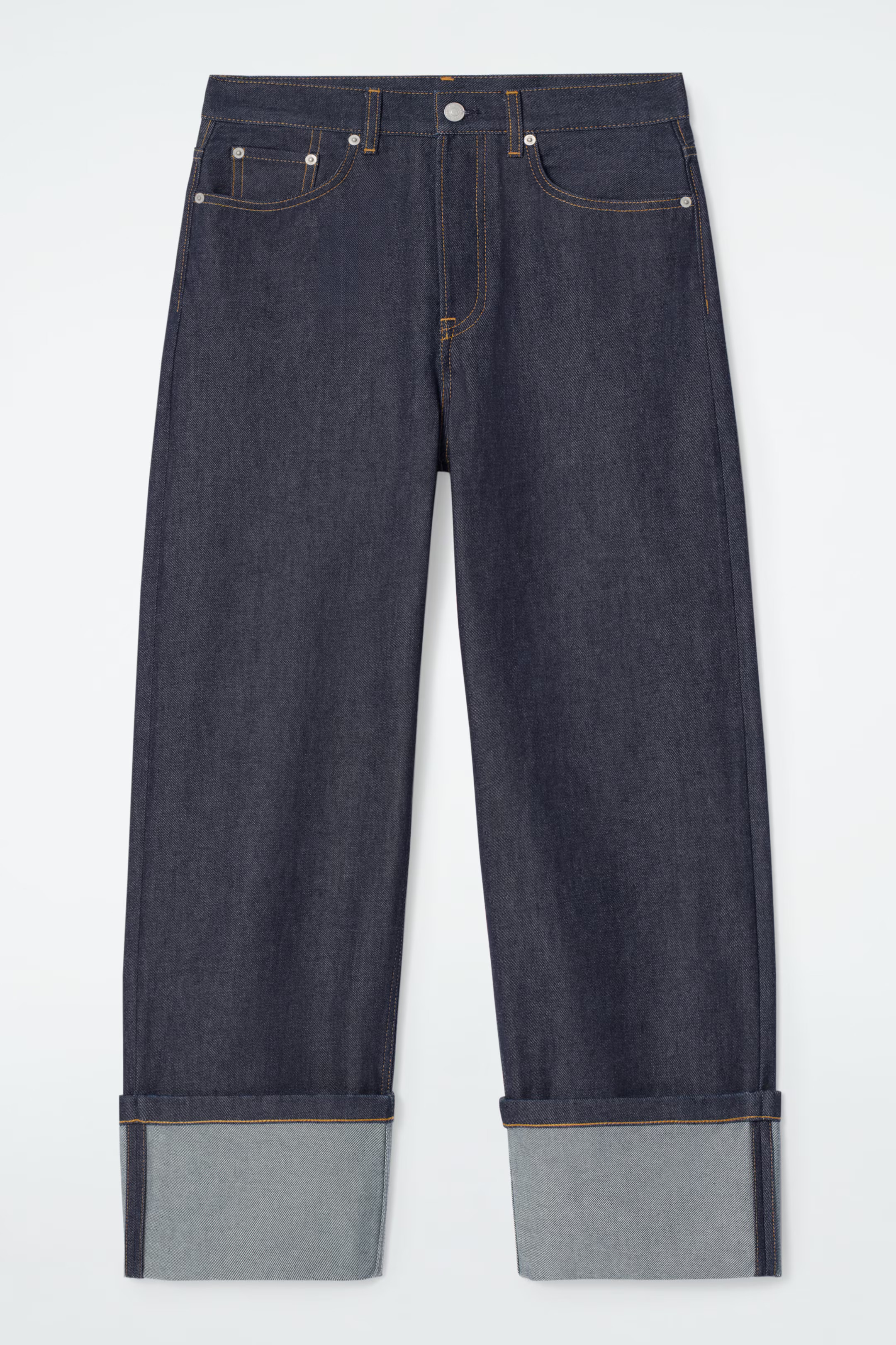FACADE TURN-UP STRAIGHT-LEG JEANS - RAW INDIGO | COS GB | COS UK