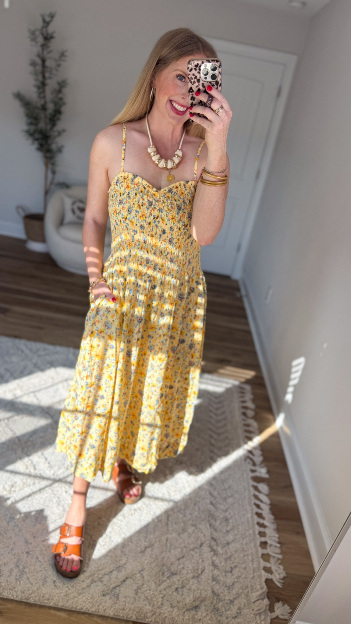 Weekend Walmart Wins try-on
Yellow floral smocked midi dress- small 

#LTKmomlife #LTKootd