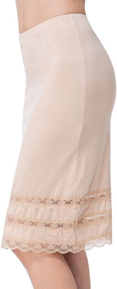 Subuteay Skirt Slip for Women Half Slip Dress Extender Midi Underskirt Floral Lace Knee Length Sm... | Amazon (US)