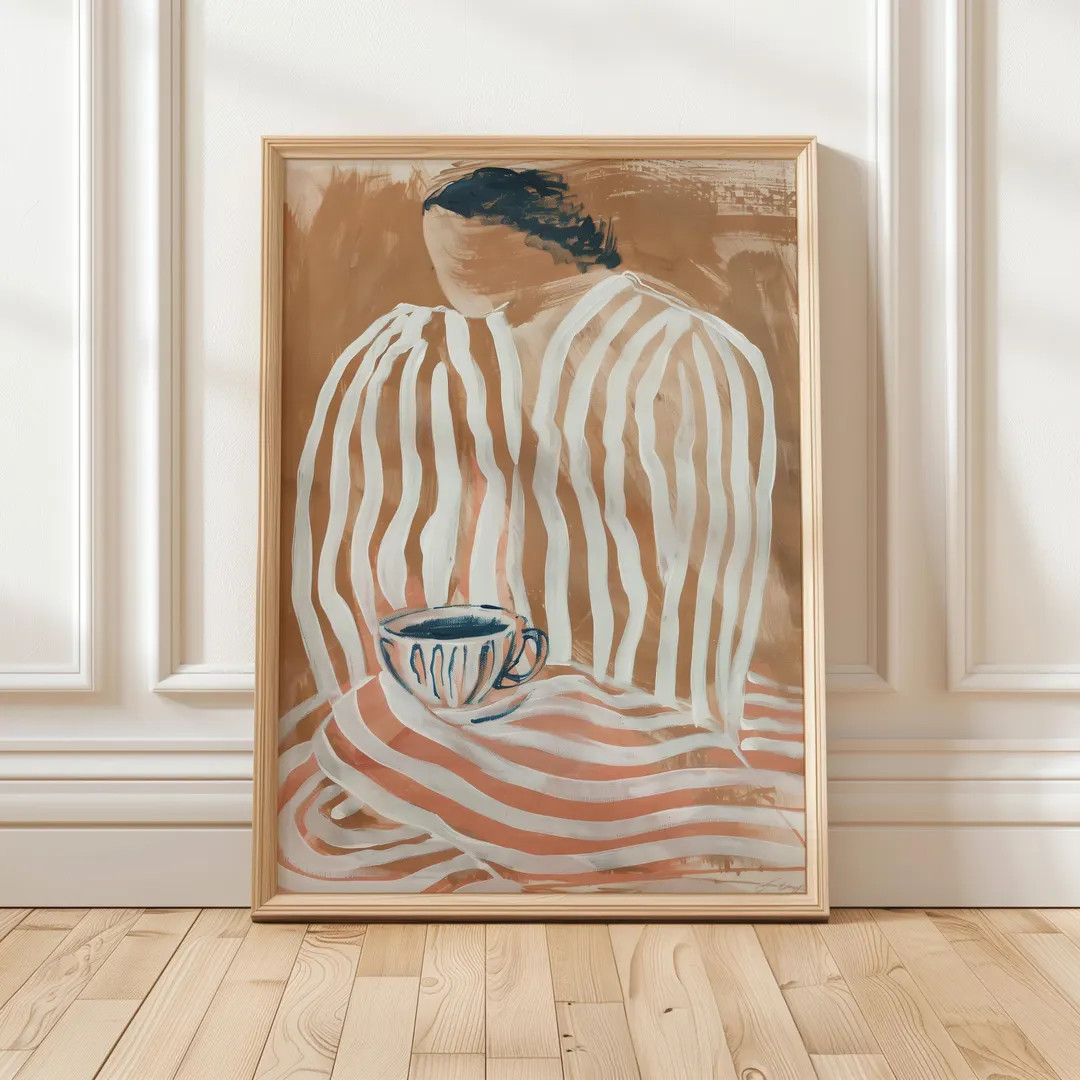 Abstract People Large Wall Art Contemporary Artwork Tea Coffee Lover Minimalist Print Kitchen Wal... | Etsy (US)