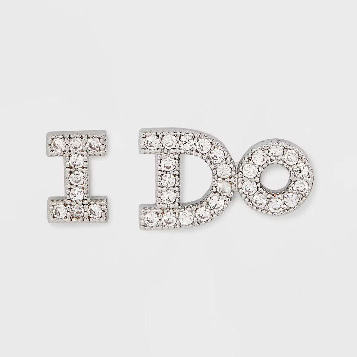 Cubic Zirconia "I Do" Post Earrings with Stones - Clear | Target