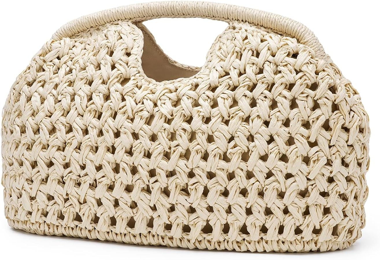PHILOMENA Woven Straw Clutch Bag for Women, Handwoven Raffia Clutch Purse, Cloud Summer Beach Han... | Amazon (US)
