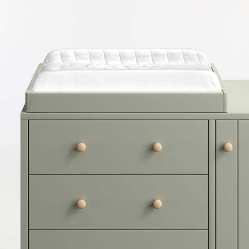 Finn Sage Green Wood Baby Changing Table Topper | Crate & Kids | Crate & Barrel
