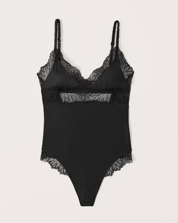 Satin Lace Bodysuit | Abercrombie & Fitch (US)