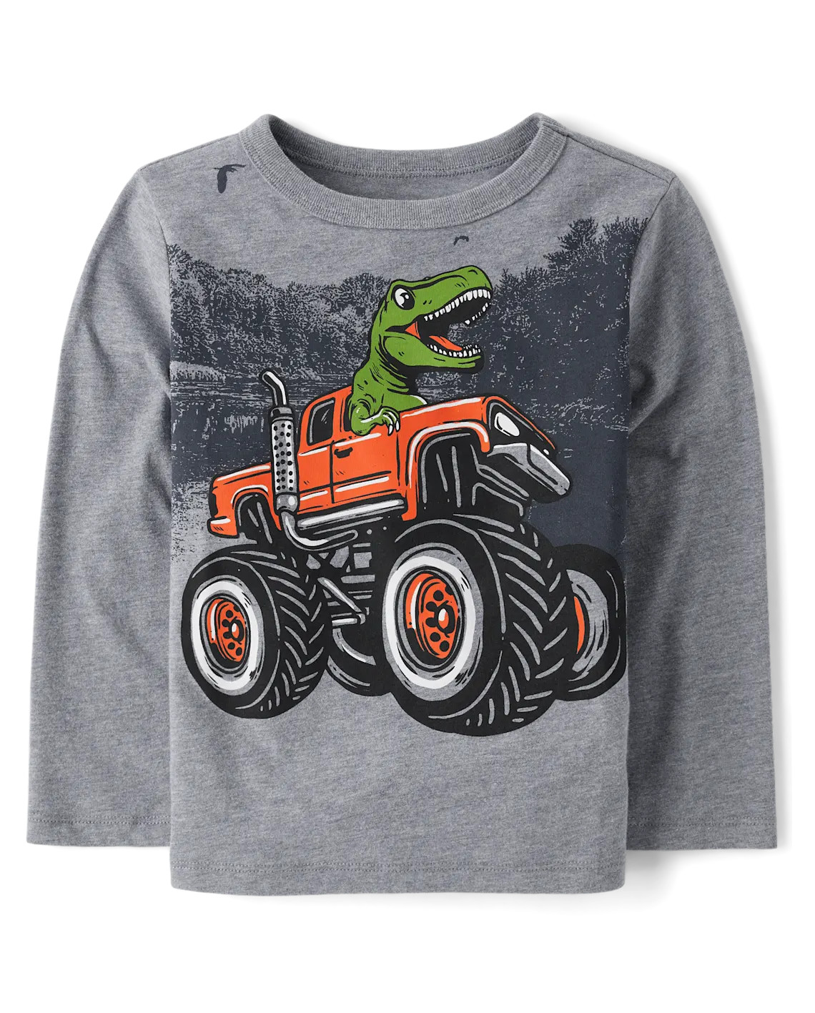 Baby And Toddler Boys Dino Truck Graphic Tee - gray | The Children's Place