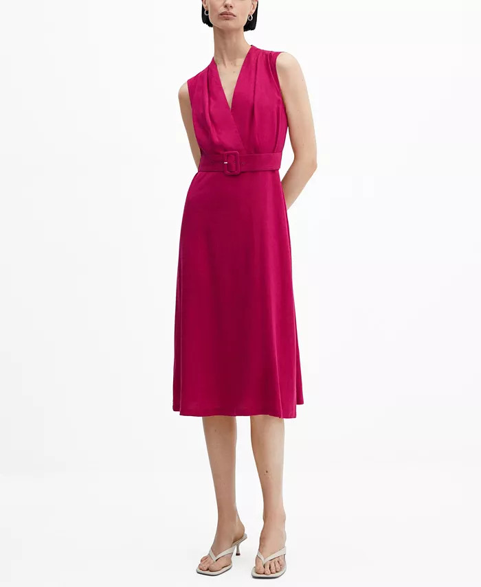 Women's Belt Linen Dress | Macy's