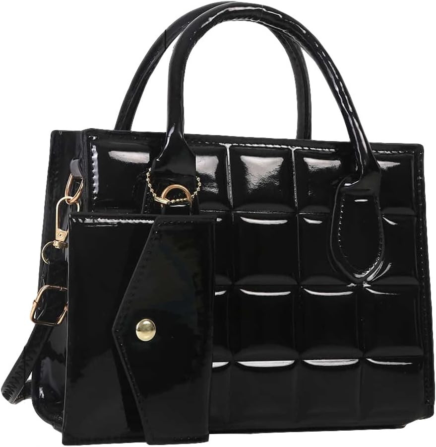 Women's Crossbody Bag with Coin Purse Top Handle Square Shoulder Handbags with Wallet Black One-S... | Amazon (US)