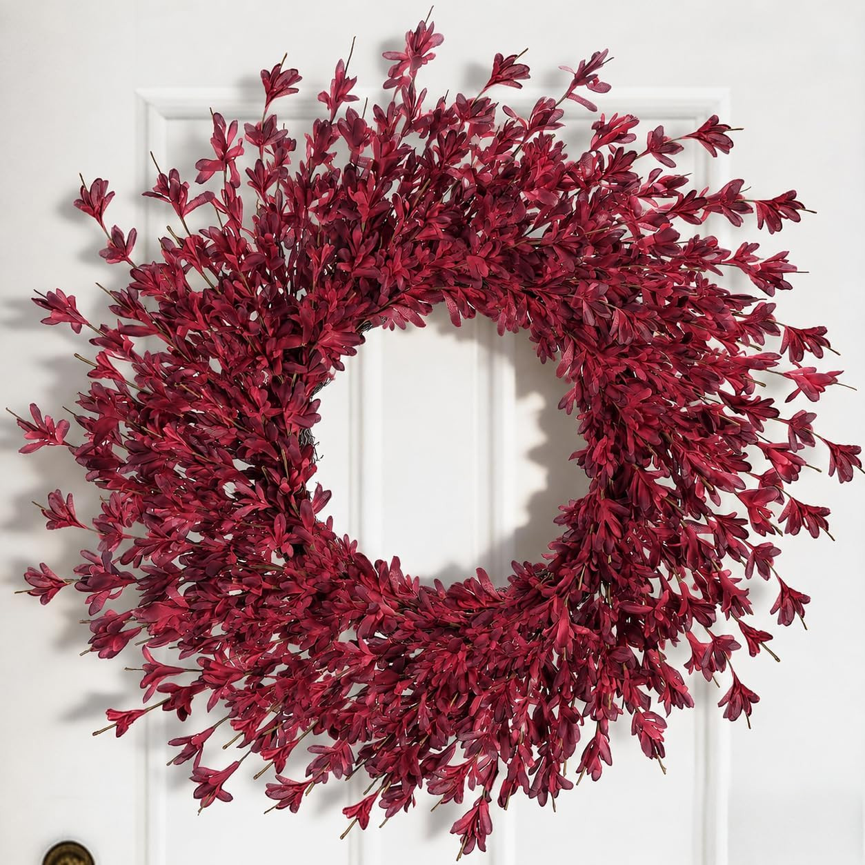 26" Fall Wreaths for Front Door Outside Large Autumn Wreath Burgundy | Amazon (US)