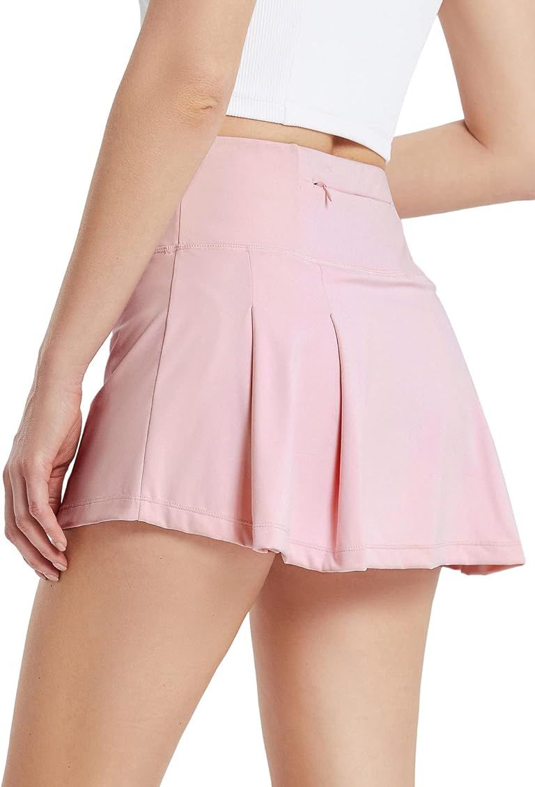 BALEAF Women's High Waisted Tennis Skirt Golf Skorts Pleated Athletic Skirts Cute 4 Pockets Running  | Amazon (US)