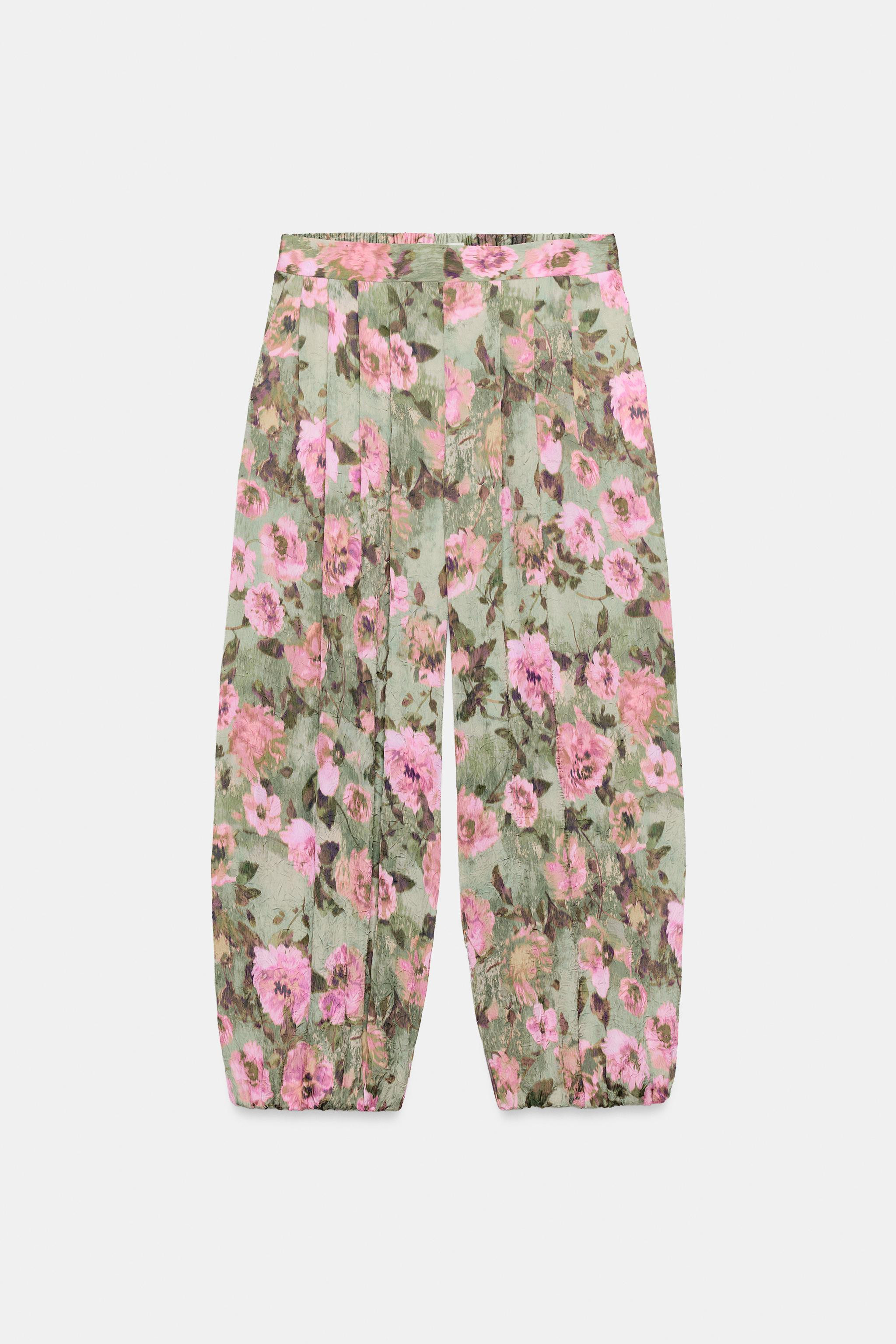 FLORAL PRINT BALLOON TROUSERS | Zara US